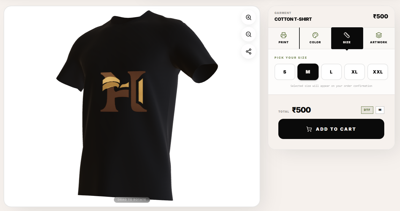 Customizer Interface Mockup